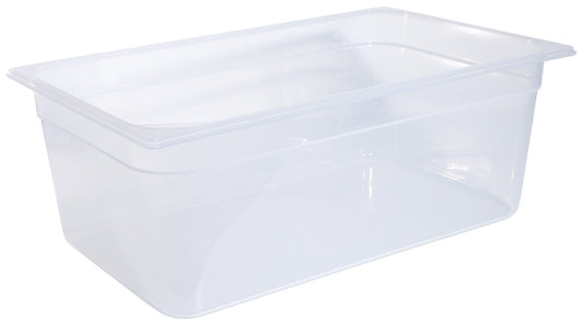 Transparente GN-Behälter für Gastronomie.