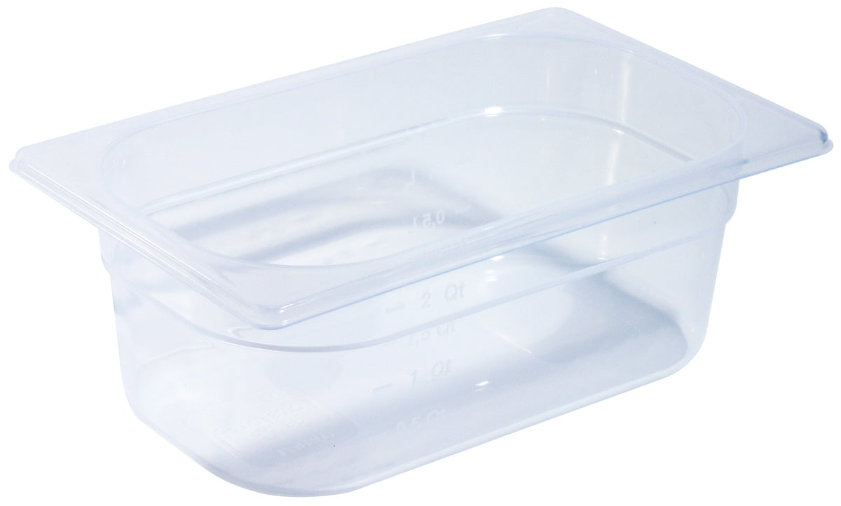 Transparente GN-Behälter für Gastronomie.