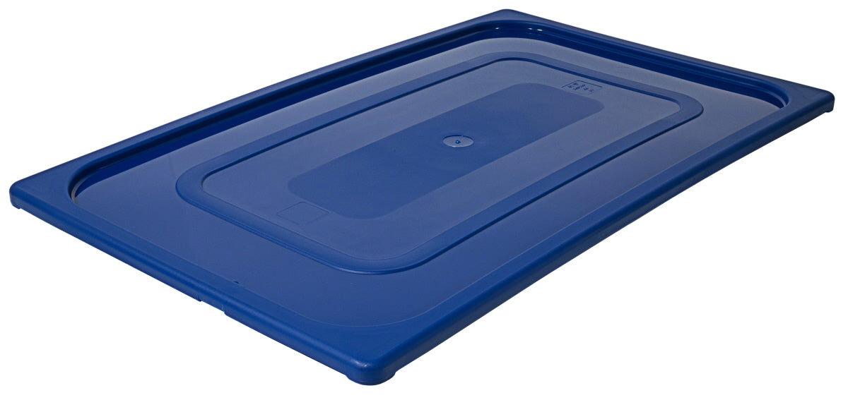 Blauer Kunststoffdeckel für GN-Behälter.