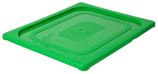 Grüner GN-Behälterdeckel aus Kunststoff.