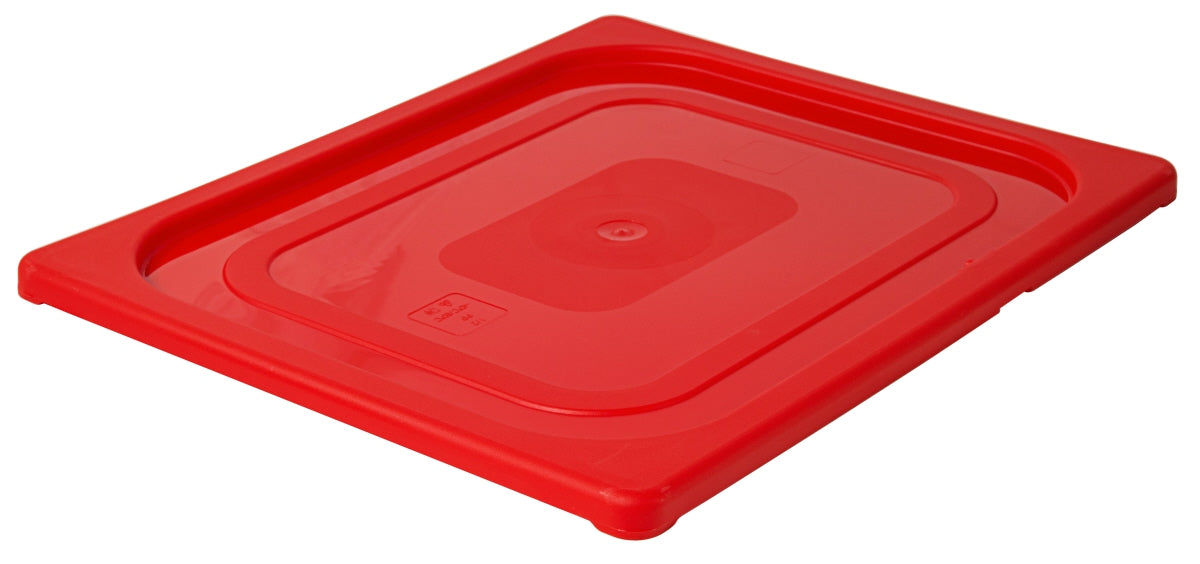 Roter Kunststoff-Deckel für GN-Behälter.