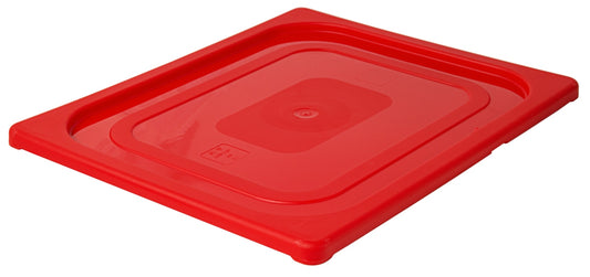 Roter Kunststoff-Deckel für GN-Behälter.