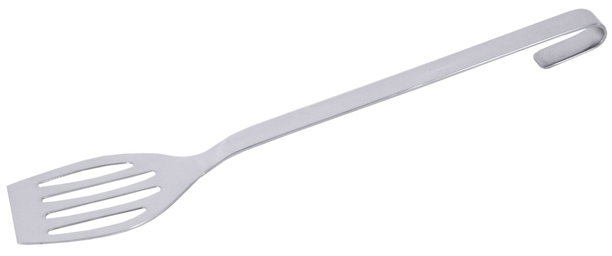Silberne Suppenkelle aus Metall.