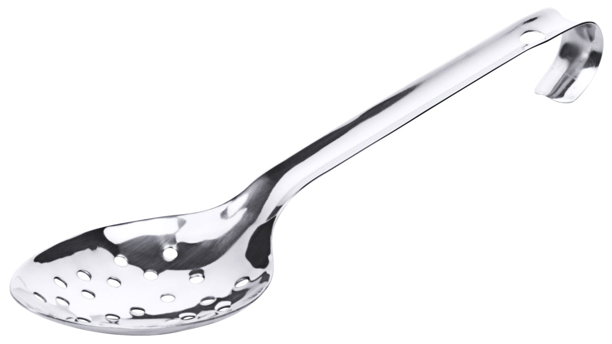 Metall-Küchenlöffel mit Löchern.