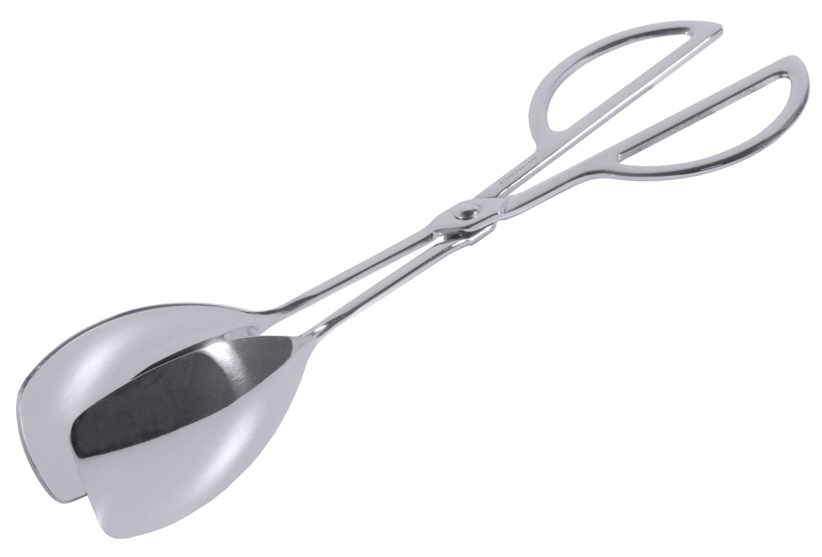 Silberne Servierzange aus Metall.