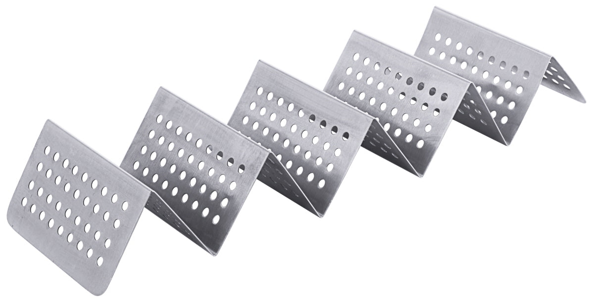 Perforierte Edelstahlbleche in Reihe