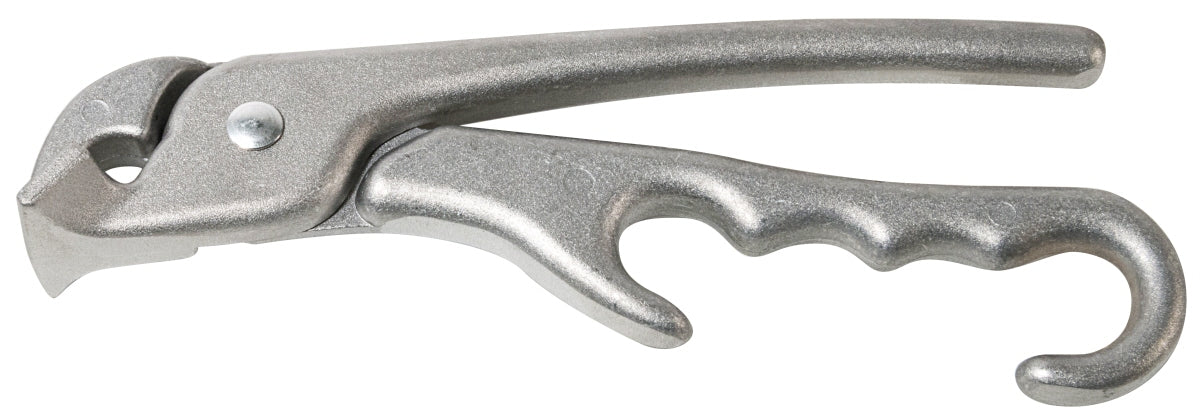 Metallischer Flaschenöffner mit Hebel.