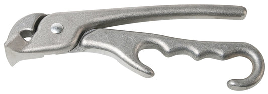 Metallischer Flaschenöffner mit Hebel.