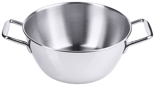 Stainless steel mixing bowl for professional kitchen