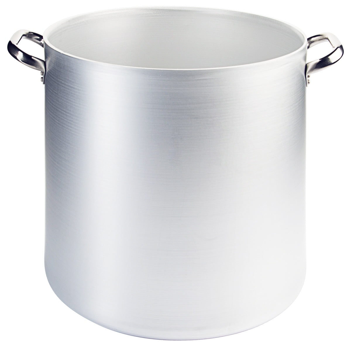 Großer Aluminiumtopf mit Griffen.