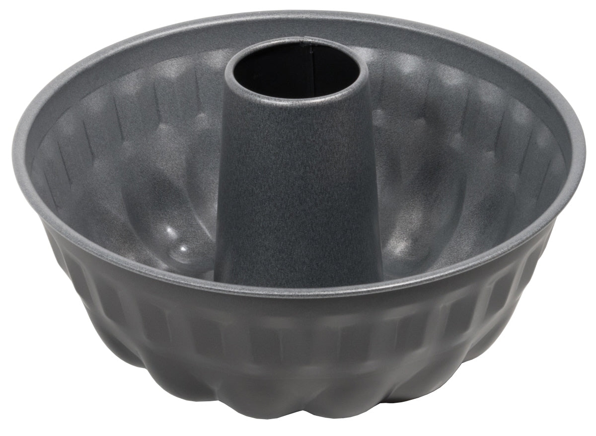 Gugelhupfform aus Metall, grau.