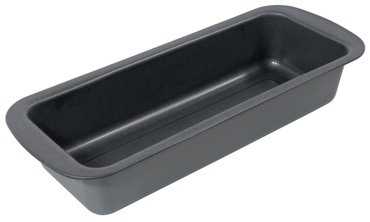 Rechteckige Backform aus Metall.