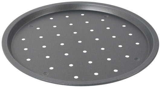 Runde, gelochte Backblech-Pizzaform.