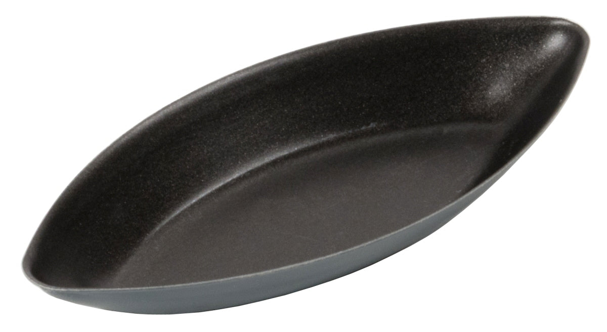 Schwarze, längliche Servierschale