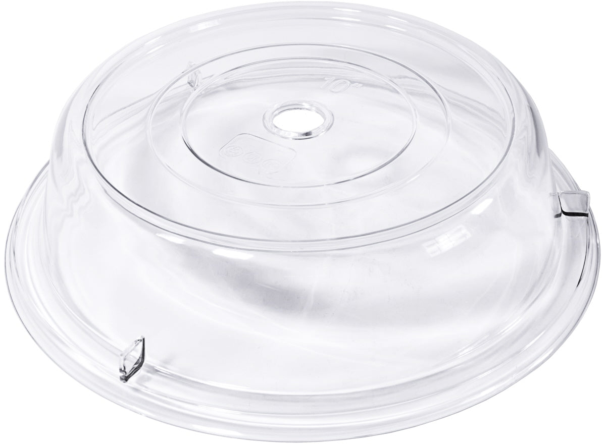 Transparente Kunststoff-Abdeckhaube für Teller.