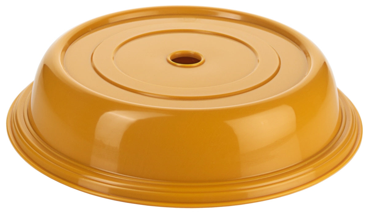 Gelbe Kunststoff-Speisehaube mit Griffloch