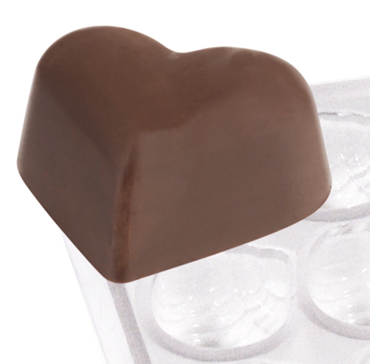 Herzförmige Schokoladenform auf Form.