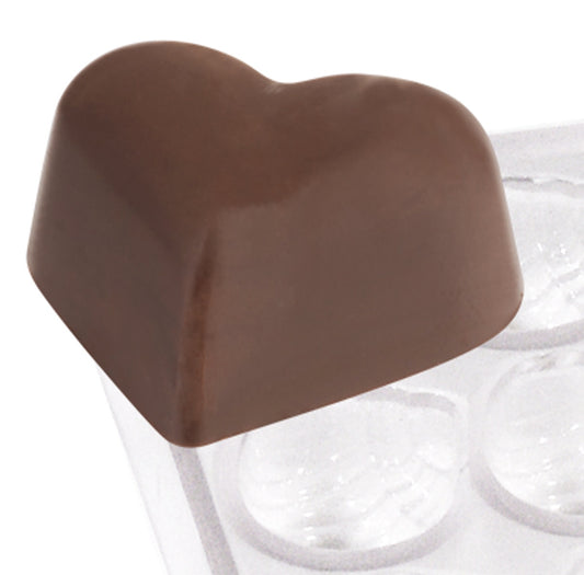 Herzförmige Schokoladenform auf Form.