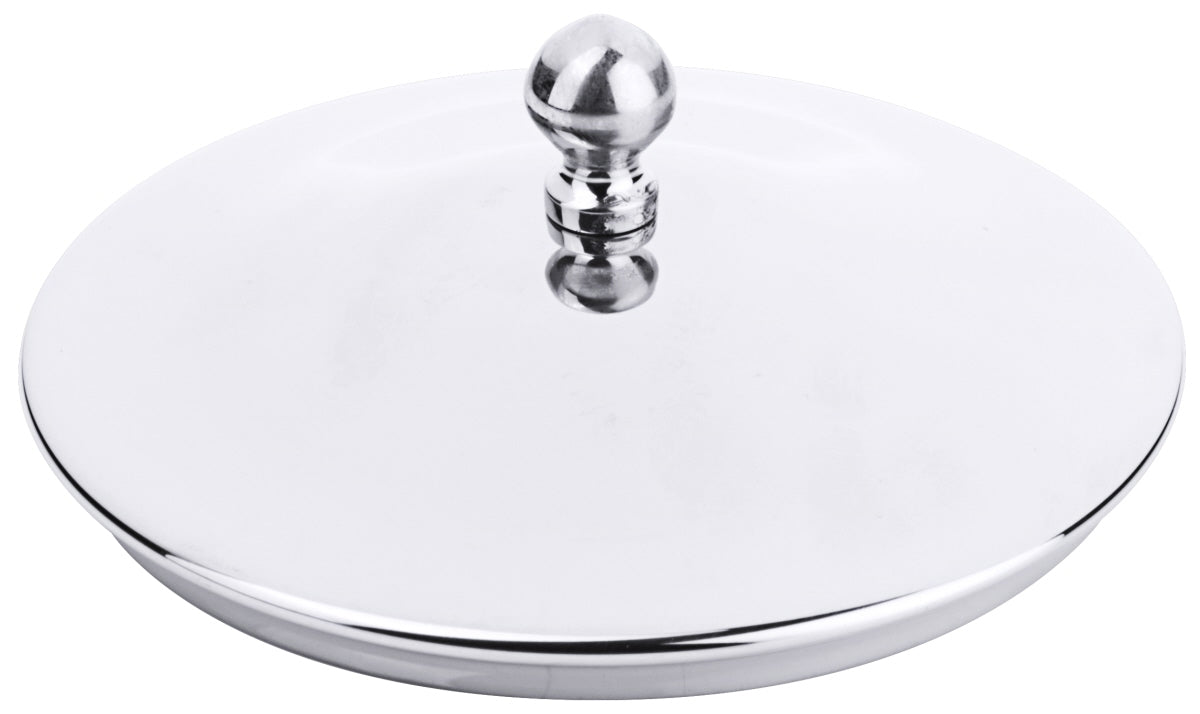 Silberner Deckel für Servierplatte.