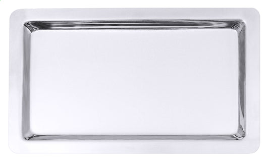 Edelstahl-Gastronormbehälter von oben.