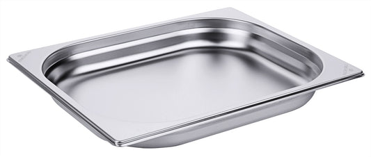 Edelstahl-Gastronormbehälter für Küche.
