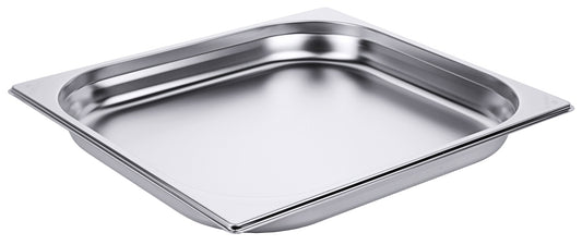 Edelstahl-Gastronormbehälter für Küche.