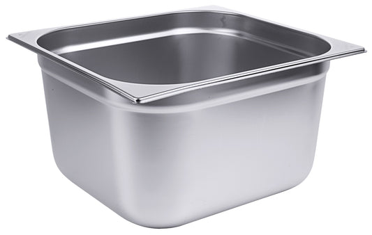 Edelstahl-Gastronormbehälter für Küche.