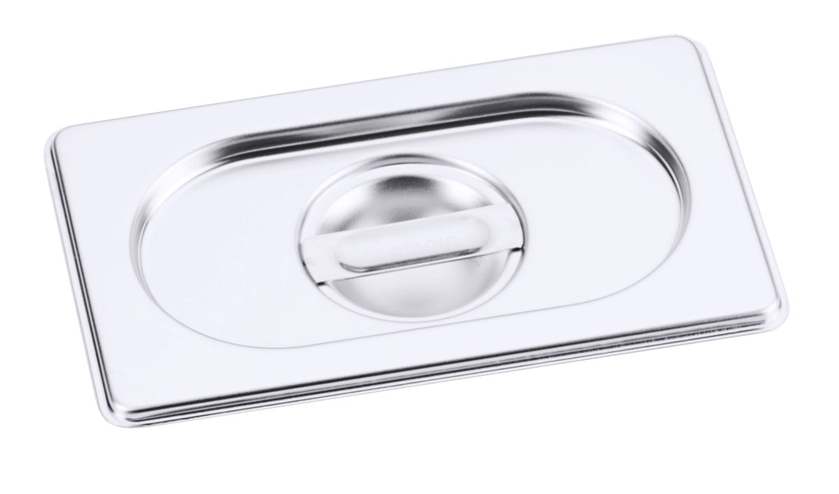 Edelstahl-Gastronorm-Deckel mit Griff.