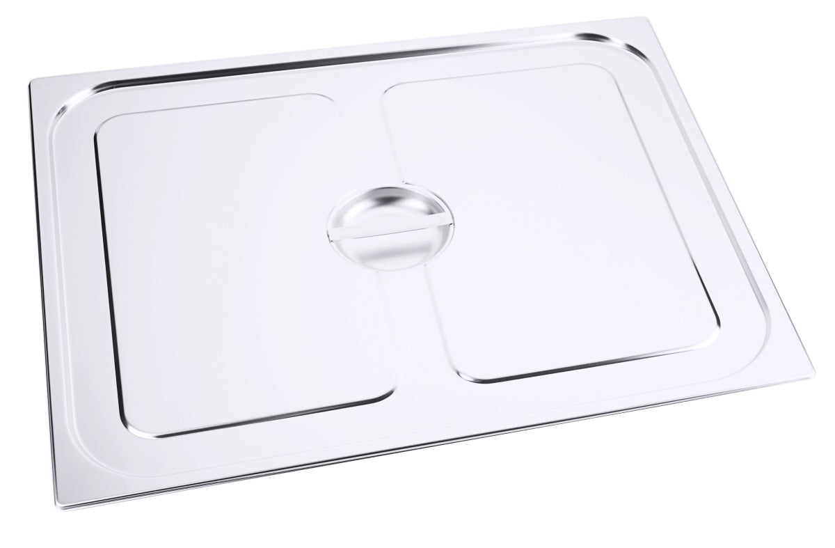 Edelstahl-Gastronorm-Deckel mit Griff.