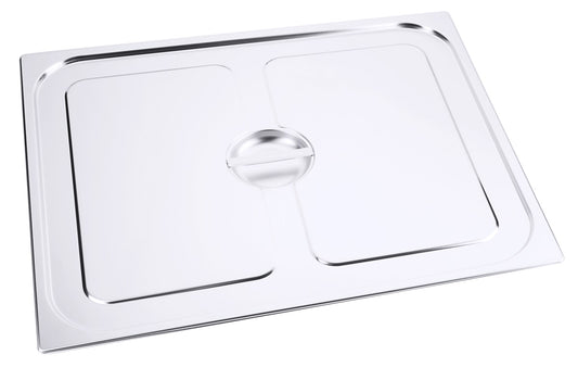 Edelstahl-Gastronorm-Deckel mit Griff.