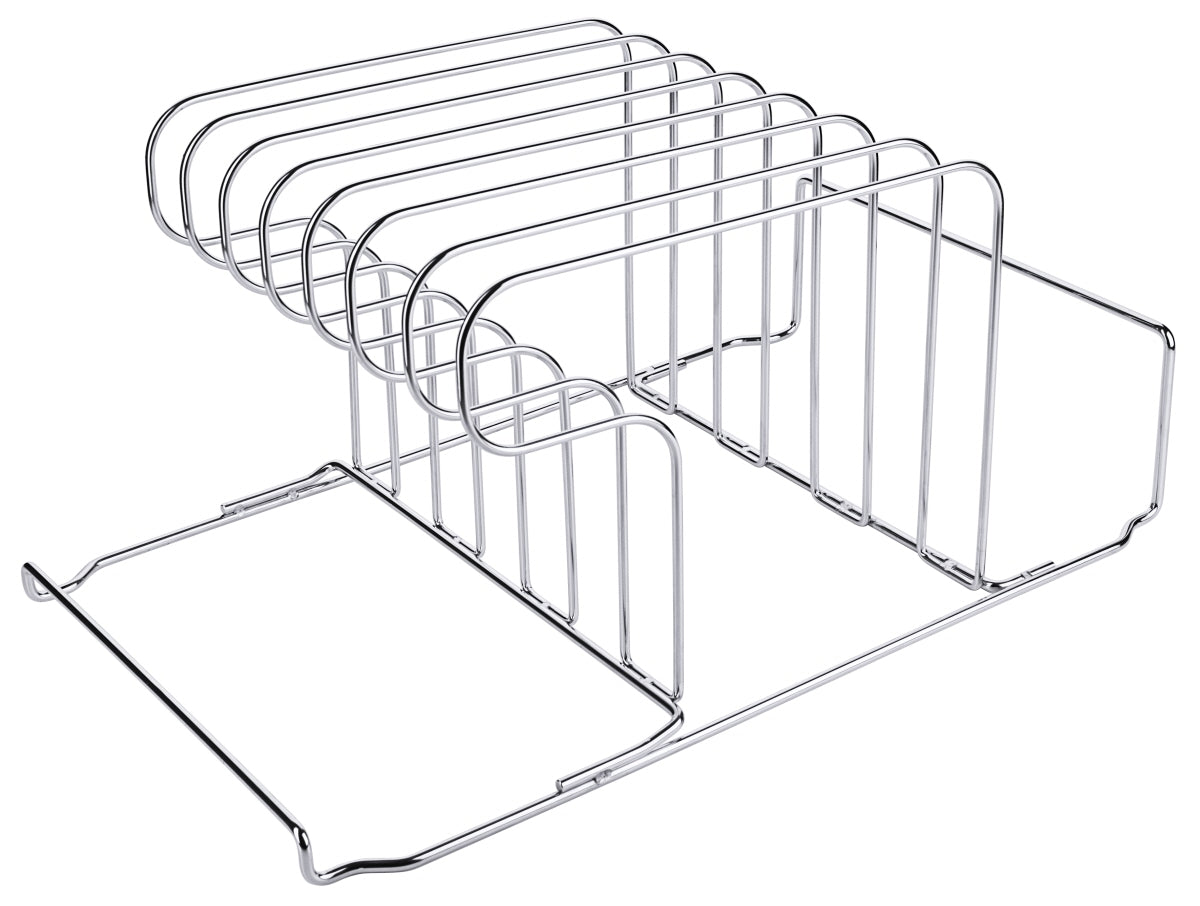 Metallgestell für Tablettaufbewahrung.