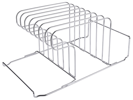 Metallgestell für Tablettaufbewahrung.