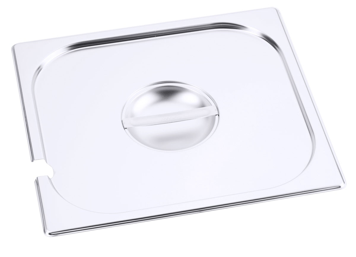 Edelstahl-Gastronorm-Deckel mit Griff.