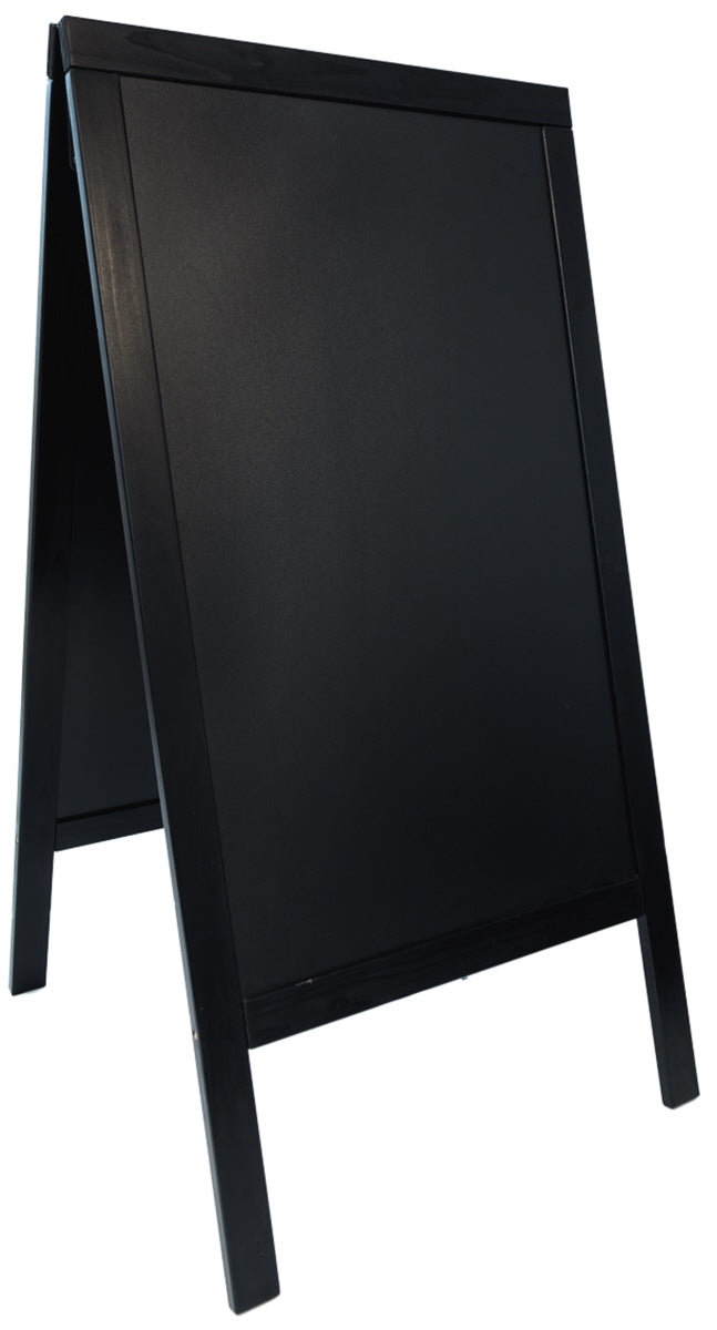 Schwarze Tafel für Menüankündigungen.