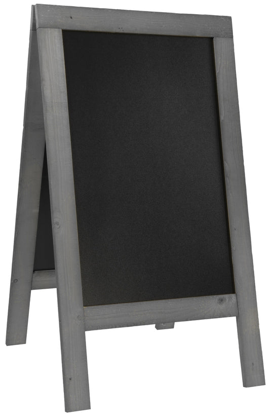 Kundenstopper aus Holz mit Tafel