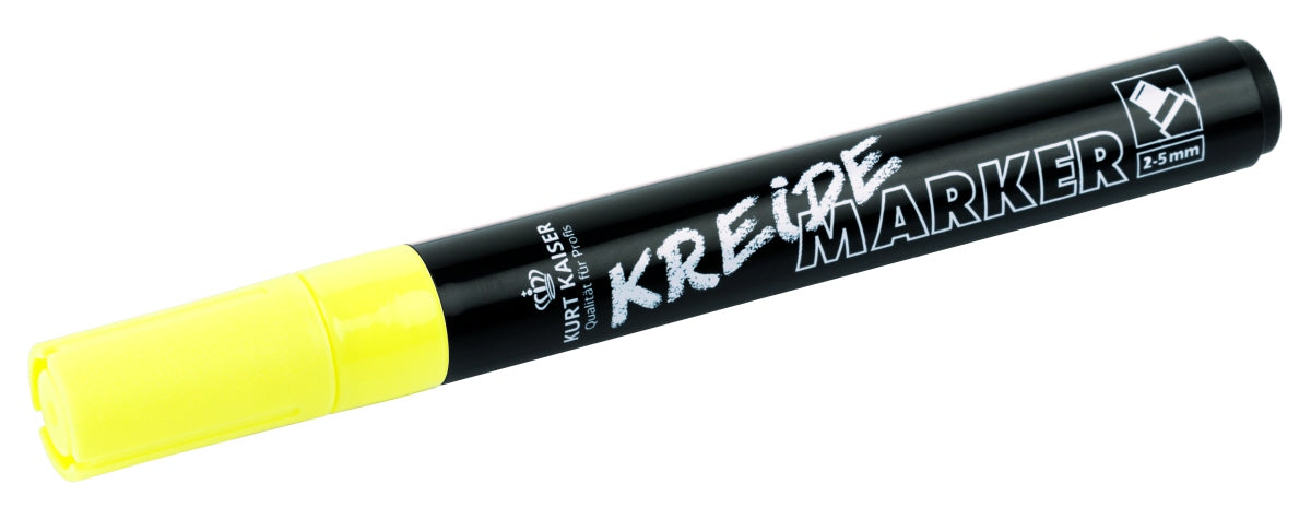 Gelber Kreidemarker für Gastronomie.