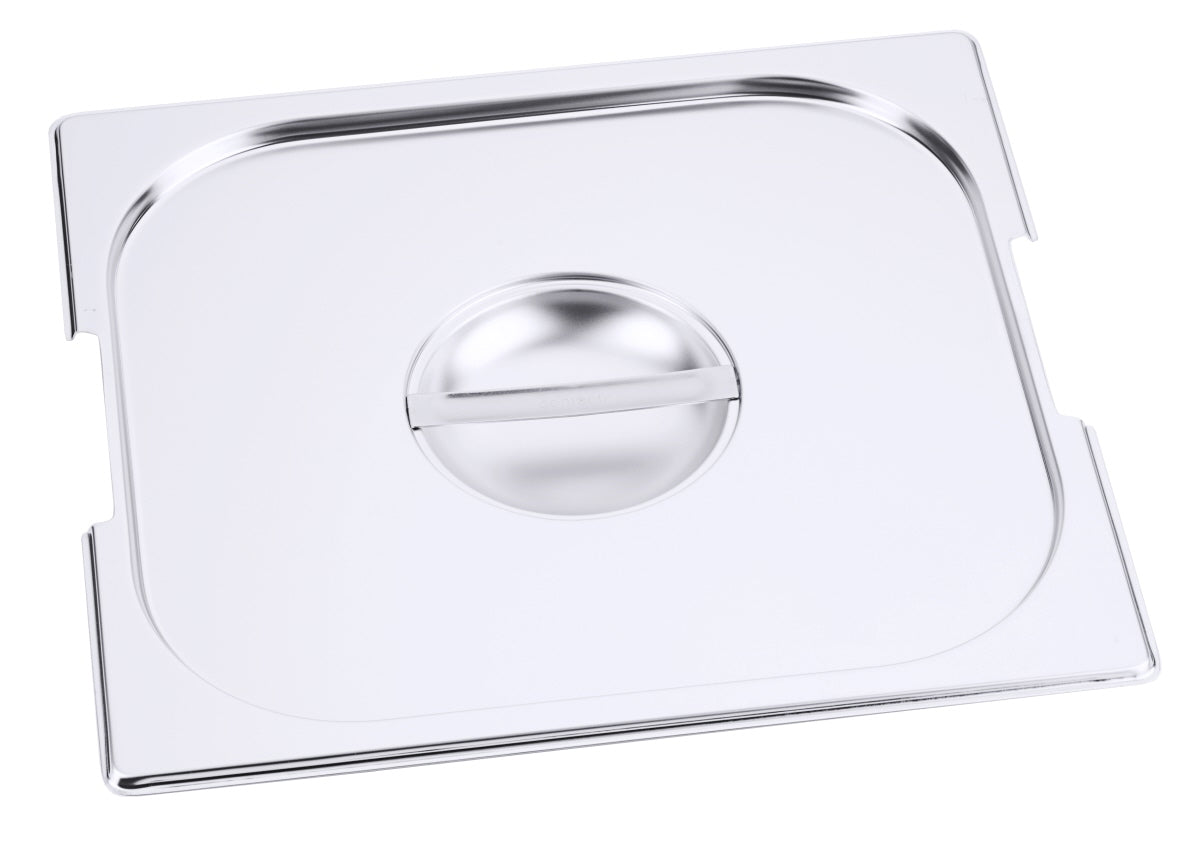 Edelstahl-Gastronorm-Deckel mit Griff.