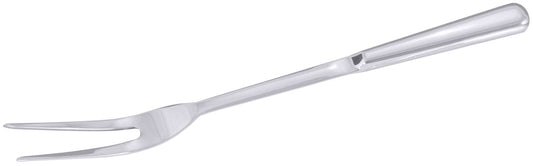 Silberne Fleischgabel mit zwei Zinken.