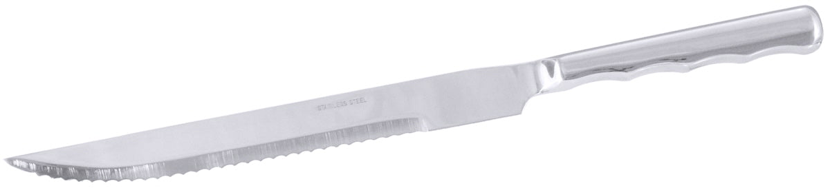 Gezacktes Messer mit Metallgriff.