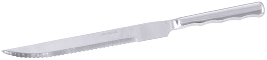 Gezacktes Messer mit Metallgriff.