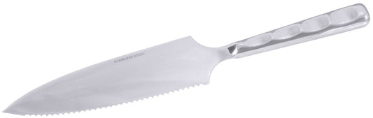 Gezacktes Küchenmesser aus Edelstahl.