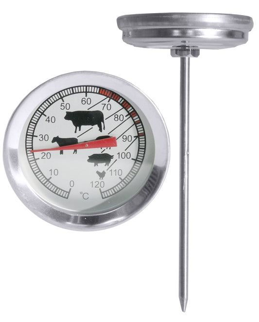 Fleischthermometer mit Temperaturanzeige.