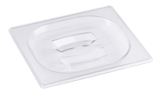 Transparenter GN-Behälterdeckel aus Kunststoff.