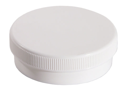Weißer Plastikdeckel für Behälter.