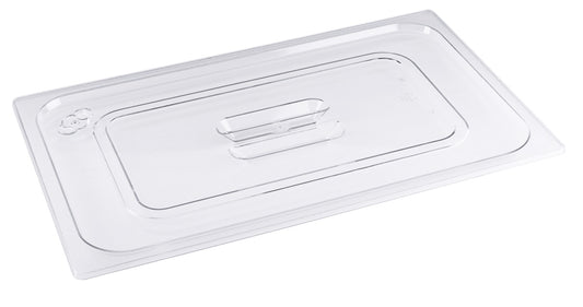 Transparenter GN-Behälterdeckel aus Kunststoff.