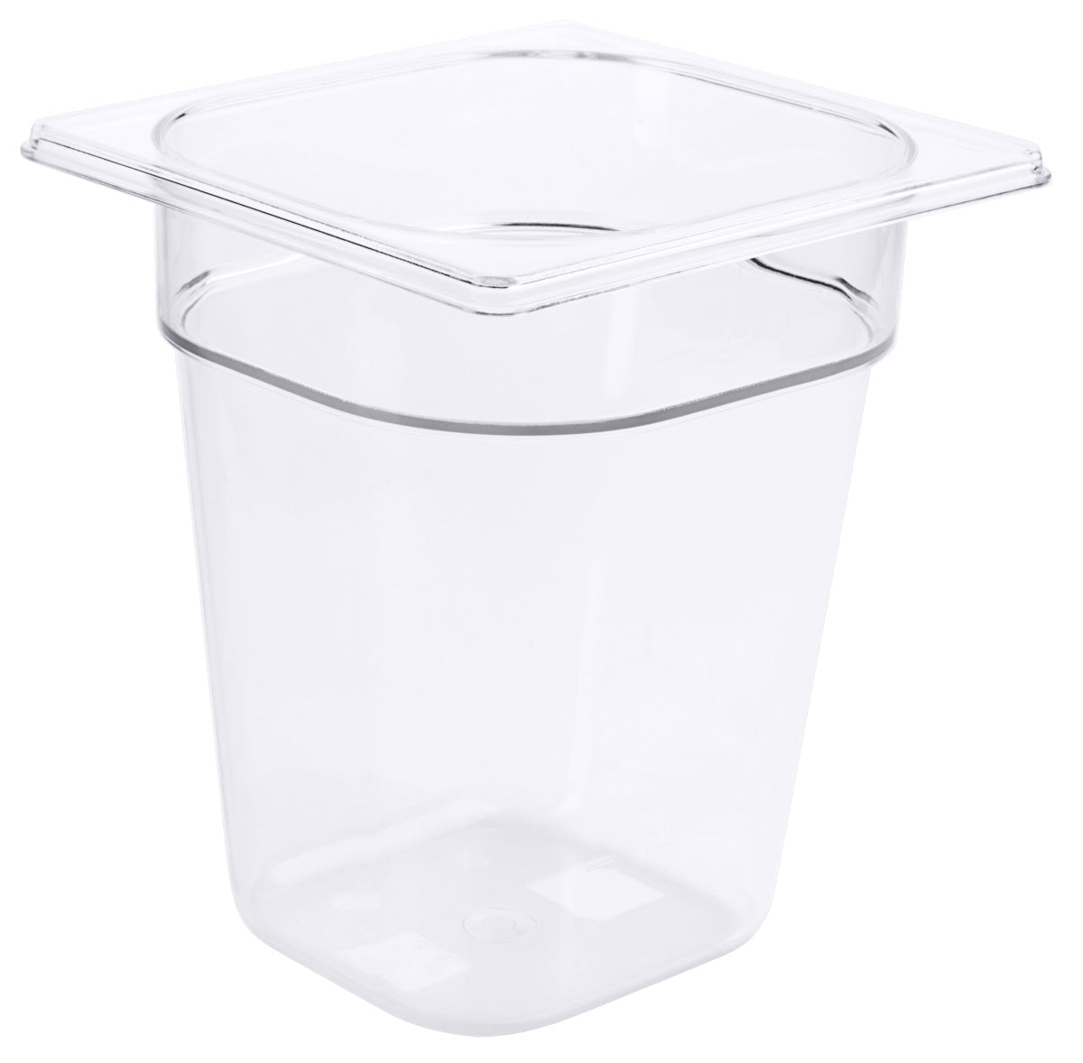 Transparenter GN-Behälter mit Deckel.