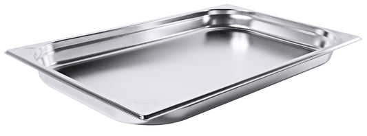 Edelstahl-Gastronormbehälter für Küche.