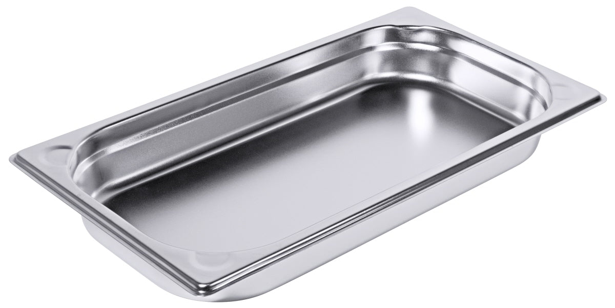 Edelstahl-Gastronormbehälter für Küche.