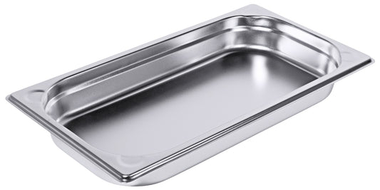 Edelstahl-Gastronormbehälter für Küche.