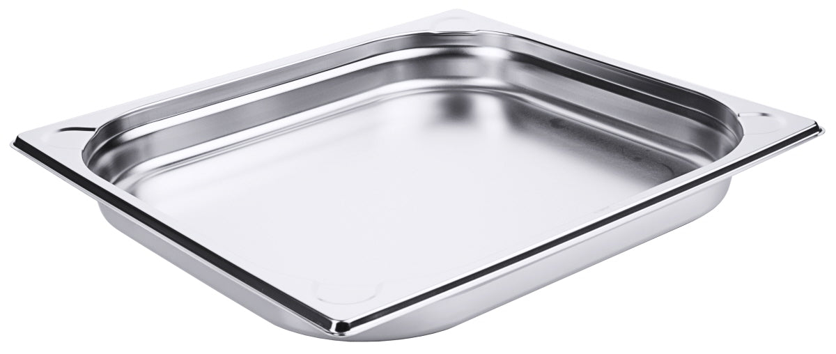 Edelstahl-Gastronormbehälter für Küche.